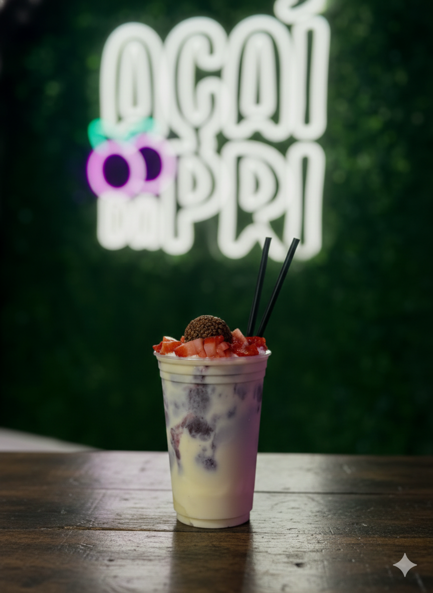 Copo Trufado de Açaí de Chocolate Branco